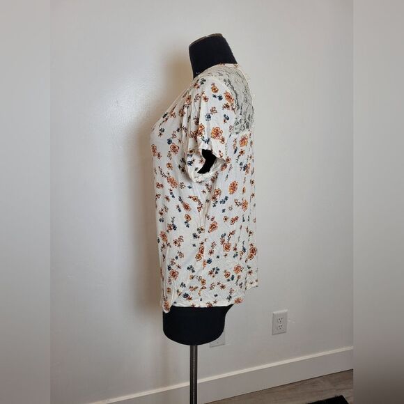 Floral Corset Pullover Blouse Lace Indie Festival Bohemian Summer Junior's XL - Picture 2 of 9